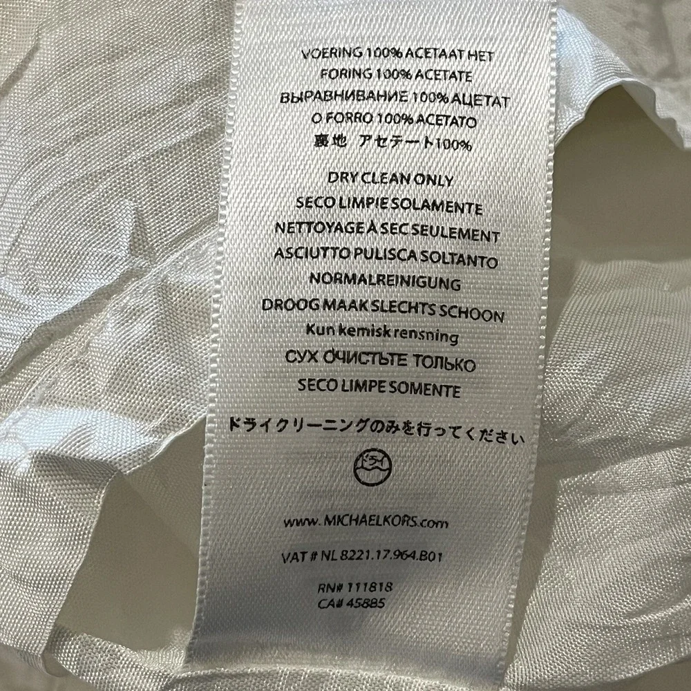 Michael Kors‎ White Sleeveless Knee Length Sheath Dress Piping Career Summer 2